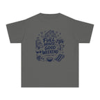Full House Good Weekend Youth Tee – Kids' Comfort Colors Family Getaway Shirt in Pepper – flat lay