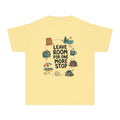 Leave Room for One More Stop Youth Tee – Kids' Comfort Colors Road Trip Shirt in Butter – flat lay