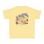 Beach Days Are Family Days Youth Tee – Kids' Comfort Colors Beach Vacation Shirt in Butter – flat lay