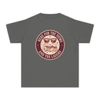 Here for the Views and the Laughs Youth Tee – Kids' Comfort Colors Travel Shirt in Pepper – flat lay