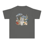 The Best Part Is Who Came with You Youth Tee – Kids' Comfort Colors Beach Vacation Shirt in Pepper – flat lay
