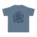 Full House Good Weekend Youth Tee – Kids' Comfort Colors Family Getaway Shirt in Blue Jean – flat lay
