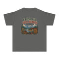 Fresh Air Full Hearts Youth Tee – Kids' Comfort Colors Cabin Weekend Shirt in Pepper – flat lay
