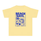 Beach Days Best Days Youth Tee – Kids' Comfort Colors Beach Vacation Shirt in Butter – flat lay