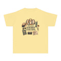 Pack Light Remember Everything Youth Tee – Kids' Comfort Colors Travel Shirt in Butter – flat lay