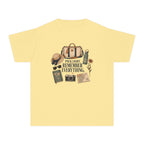 Pack Light Remember Everything Youth Tee – Kids' Comfort Colors Travel Shirt in Butter – flat lay