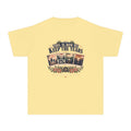 This Is How We Keep the Years Youth Tee – Kids' Comfort Colors Family Trip Shirt in Butter – flat lay