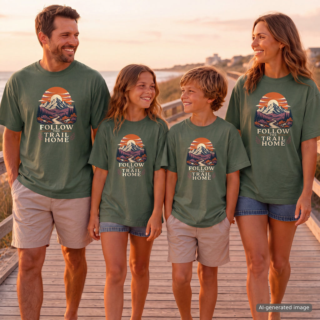 Follow the Trail Home Mountain Adventure Shirt