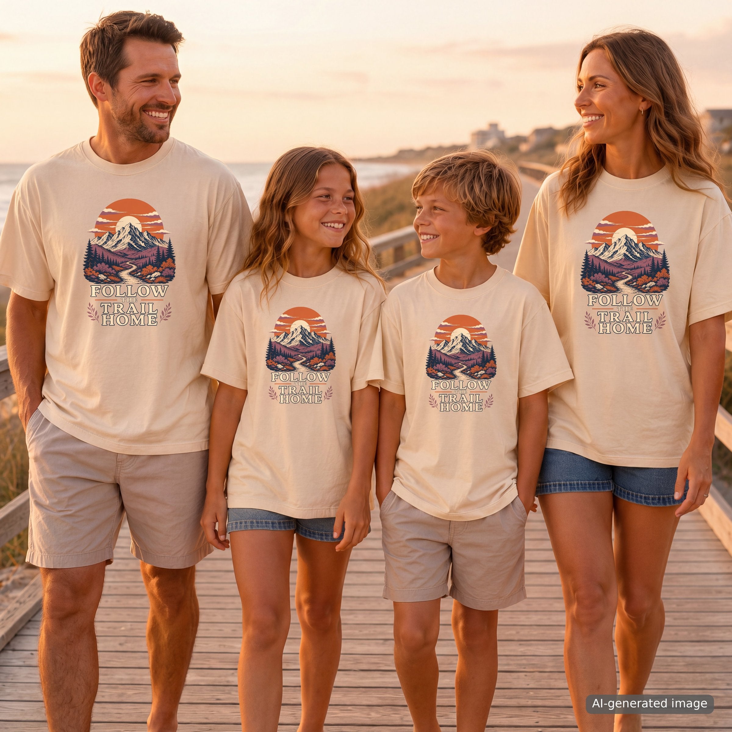 Follow the Trail Home Mountain Adventure Shirt