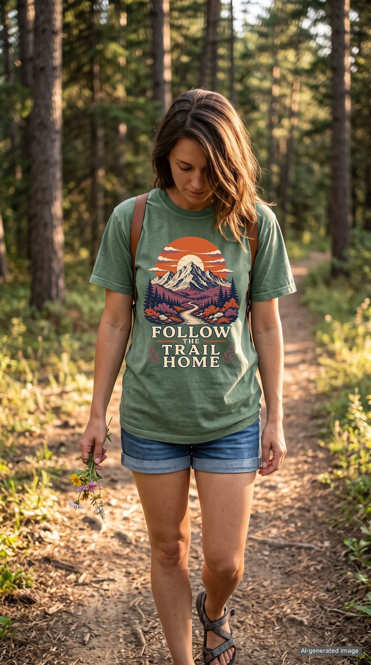 Follow the Trail Home Mountain Adventure Shirt