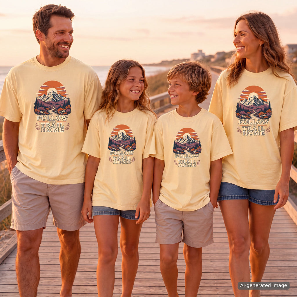 Follow the Trail Home Mountain Adventure Shirt