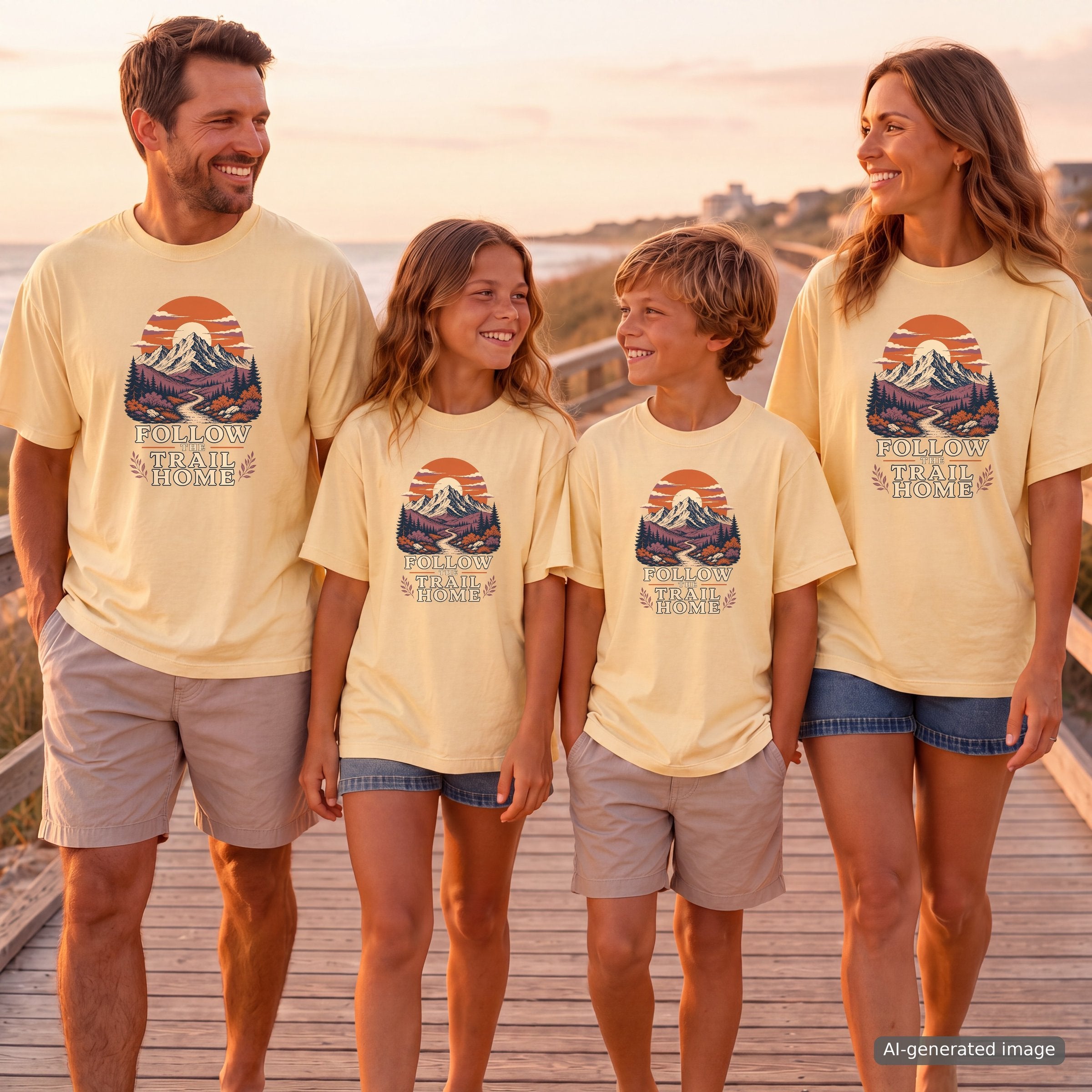 Follow the Trail Home Mountain Adventure Shirt