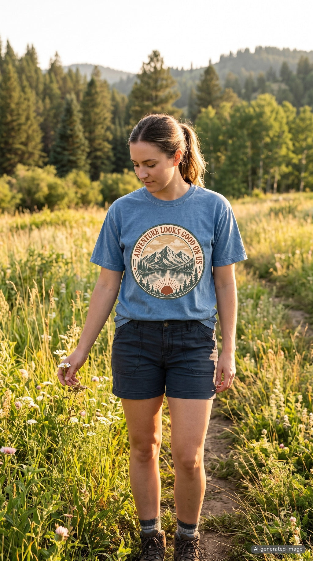 Adventure Looks Good On Us T-Shirt | Comfort Colors Mountain Travel Tee for Family Vacations