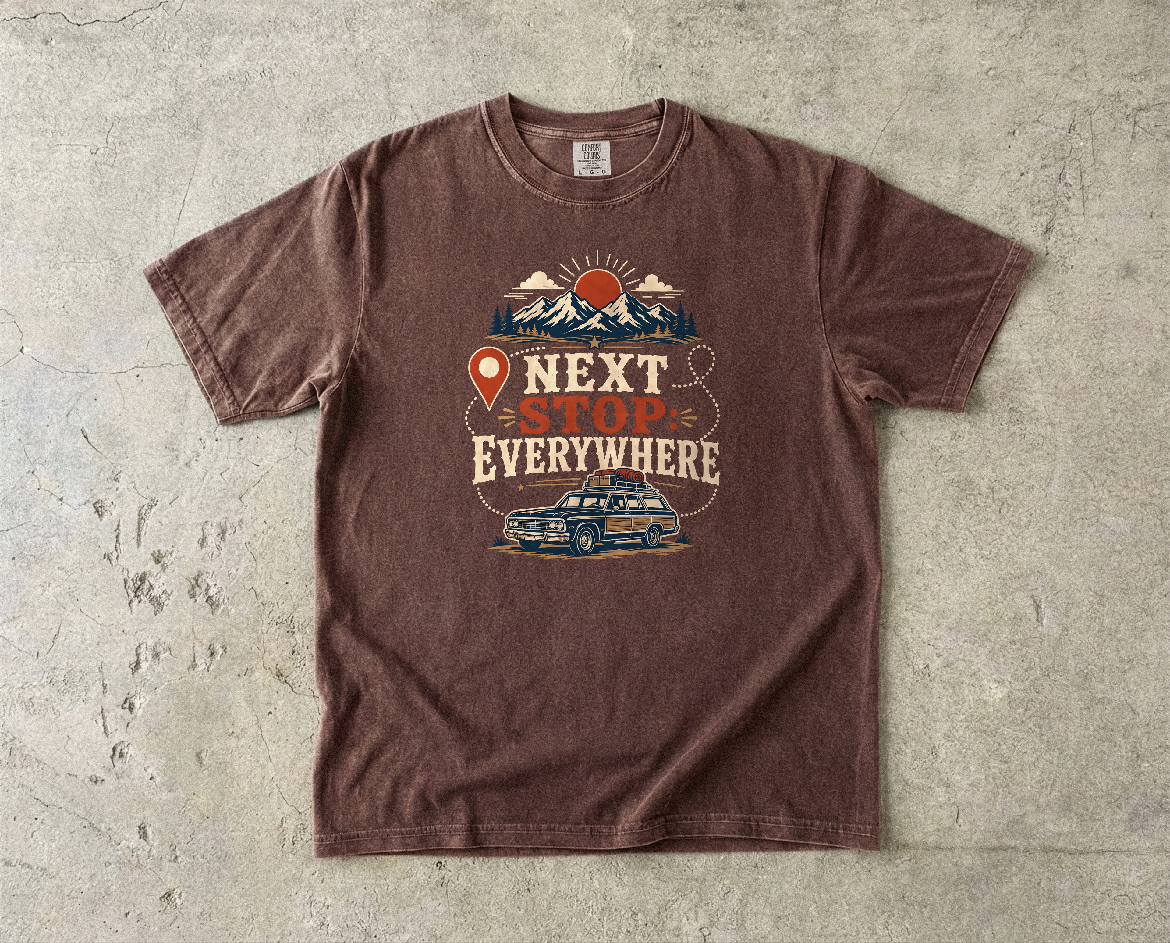 Next Stop Everywhere Road Trip Shirt