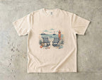 Meet Us By The Water Coastal Vacation Shirt in Ivory – flat lay