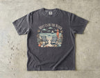 Meet Us By The Water Coastal Vacation Shirt in Pepper – flat lay