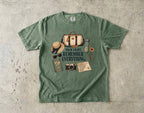 Pack Light Remember Everything Travel Planning Shirt in Moss – flat lay