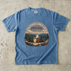 Together Looks Good From Here Scenic Overlook Shirt in Blue Jean – flat lay