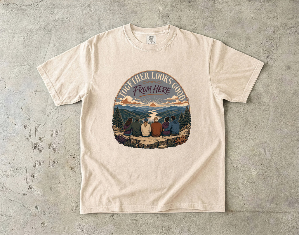 Together Looks Good From Here Scenic Overlook Shirt in Ivory – flat lay