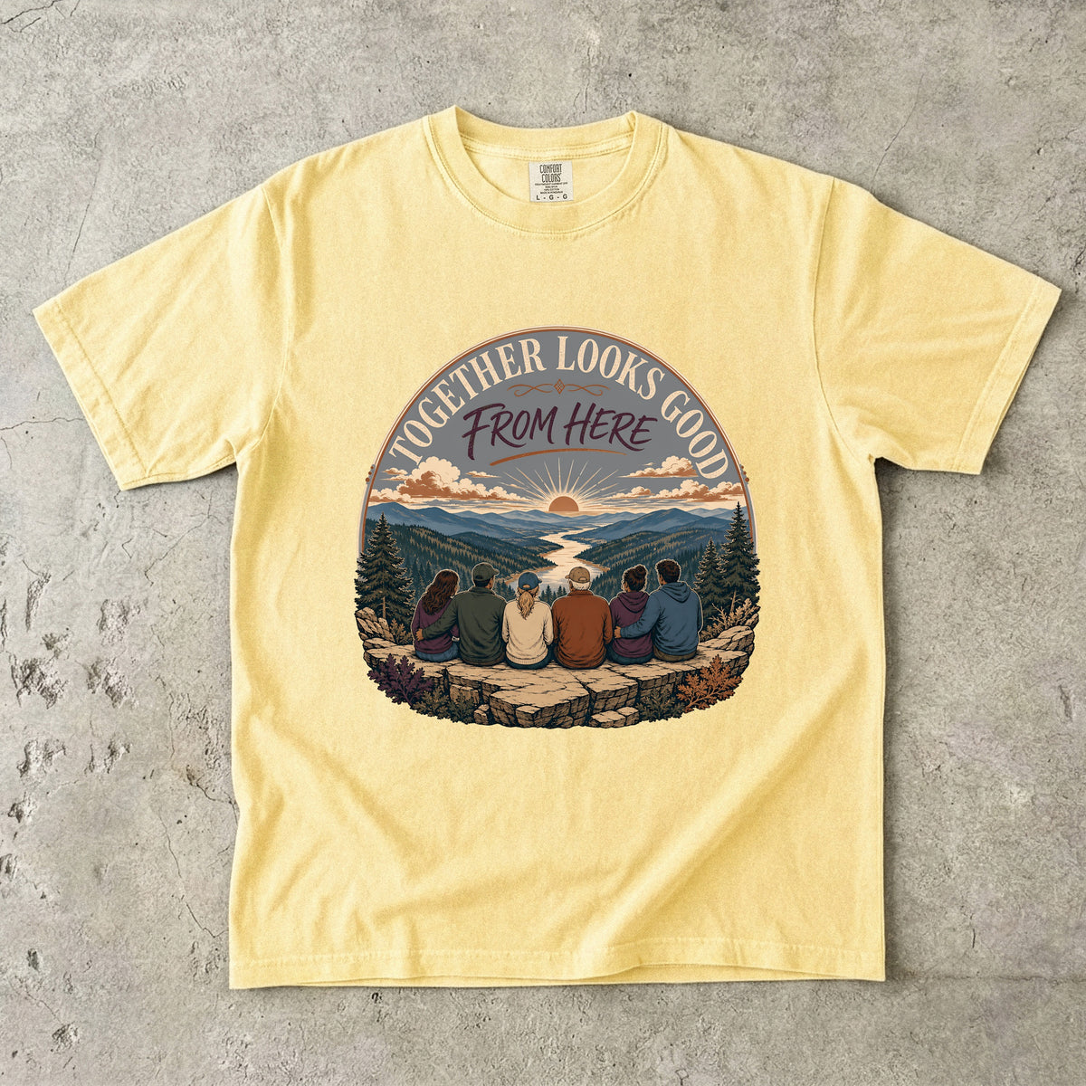 Together Looks Good From Here Scenic Overlook Shirt in Butter – flat lay