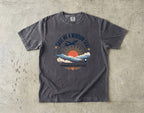 Save Me a Window Seat Family Travel Shirt in Pepper – flat lay