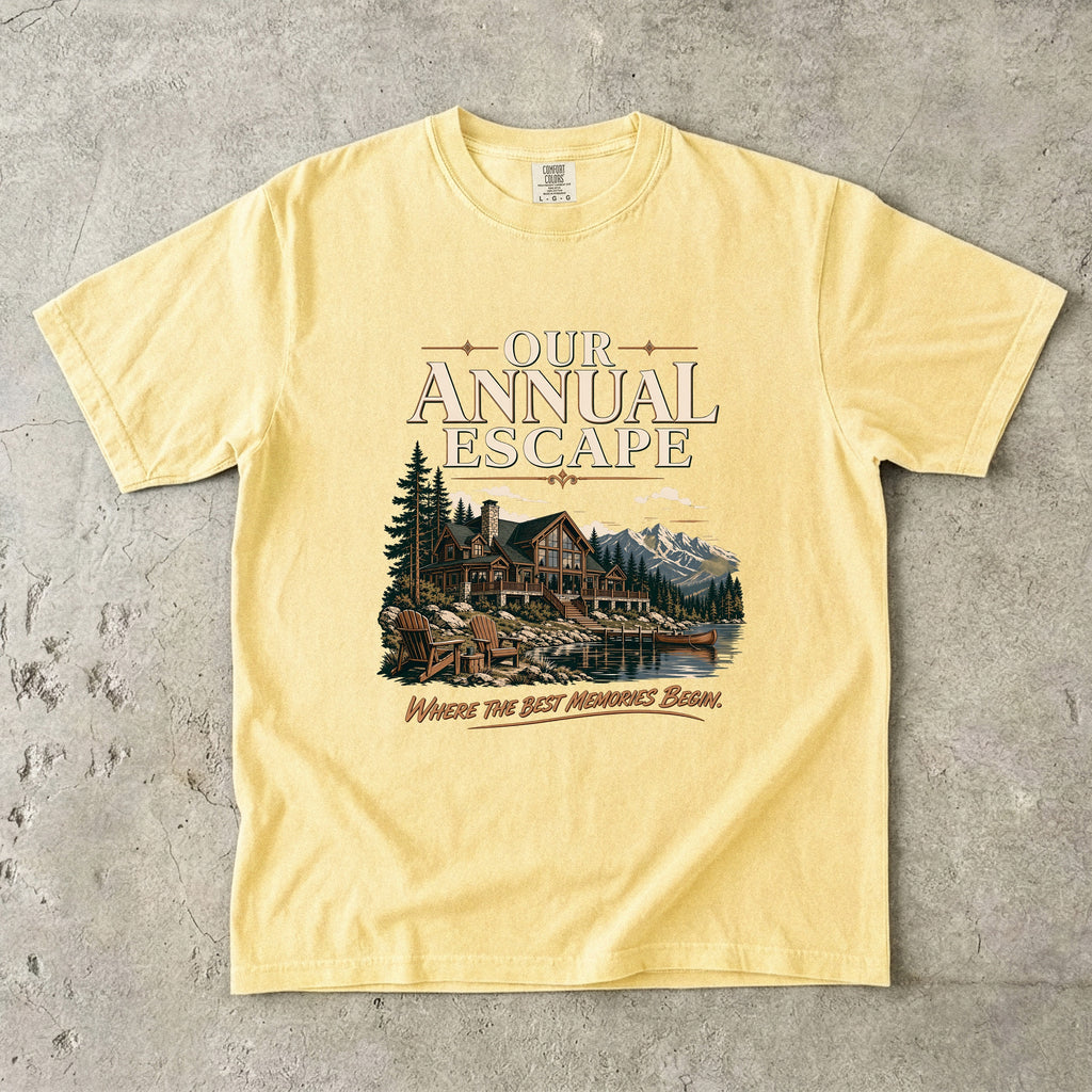 Our Annual Escape Lakeside Lodge Shirt in Butter – flat lay