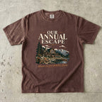 Our Annual Escape Lakeside Lodge Shirt in Espresso – flat lay