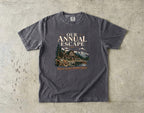 Our Annual Escape Lakeside Lodge Shirt in Pepper – flat lay