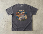 The People Make the Place Travel Shirt in Pepper – flat lay