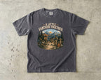 A Little Farther Together Hiking Family Shirt in Pepper – flat lay