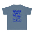 Beach Days Best Days Youth Tee – Kids' Comfort Colors Beach Vacation Shirt in Blue Jean – flat lay