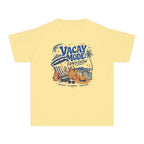 Vacay Mode Family Edition Youth Tee – Kids' Comfort Colors Family Travel Shirt in Butter – flat lay