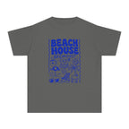 Beach House Breakfast Club Youth Tee – Kids' Comfort Colors Beach Vacation Shirt in Pepper – flat lay