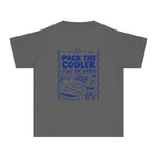 Pack the Cooler Find the Water Youth Tee – Kids' Comfort Colors Beach Vacation Shirt in Pepper – flat lay
