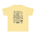 Salt Air Shared Snacks Youth Tee – Kids' Comfort Colors Beach Vacation Shirt in Butter – flat lay