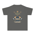 Lake Days and Loud Laughs Youth Tee – Kids' Comfort Colors Family Lake Shirt in Pepper – flat lay
