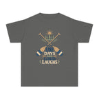 Lake Days and Loud Laughs Youth Tee – Kids' Comfort Colors Family Lake Shirt in Pepper – flat lay