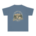 The Best Part Is Going Together Youth Tee – Kids' Comfort Colors Road Trip Shirt in Blue Jean – flat lay