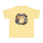 The People Make the Place Youth Tee – Kids' Comfort Colors Travel Shirt in Butter – flat lay