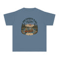 Our Favorite Place Is Together Youth Tee – Kids' Comfort Colors Family Adventure Shirt in Blue Jean – flat lay