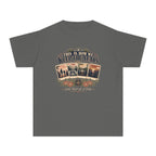 This Is How We Keep the Years Youth Tee – Kids' Comfort Colors Family Trip Shirt in Pepper – flat lay