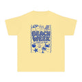 Beach Week State of Mind Youth Tee – Kids' Comfort Colors Beach Vacation Shirt in Butter – flat lay