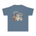 The Best Part Is Who Came with You Youth Tee – Kids' Comfort Colors Beach Vacation Shirt in Blue Jean – flat lay