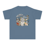 The Best Part Is Who Came with You Youth Tee – Kids' Comfort Colors Beach Vacation Shirt in Blue Jean – flat lay