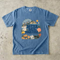 Better Days Together Coastal Vacation Shirt in Blue Jean – flat lay