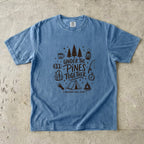 Under the Pines Together Camping Shirt in Blue Jean – flat lay