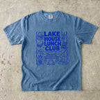 Lake House Lunch Club Lake Vacation Shirt in Blue Jean – flat lay