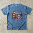 Collect Days Like These Family Travel Shirt in Blue Jean – flat lay