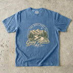 The Best Part Is Going Together Road Trip Shirt in Blue Jean – flat lay
