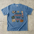 Collecting Weekends Not Things Family Getaway Shirt in Blue Jean – flat lay